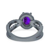 Halo Split Shank Oval Natural Stone