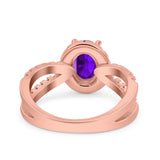 Halo Split Shank Oval Natural Stone