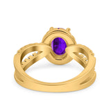 Halo Split Shank Oval Natural Stone