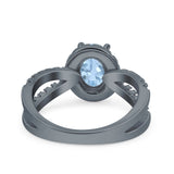 Halo Split Shank Oval Natural Stone