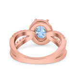 Halo Split Shank Oval Natural Stone