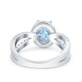 Halo Split Shank Oval Natural Stone