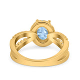 Halo Split Shank Oval Natural Stone