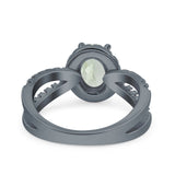 Halo Split Shank Oval Natural Stone