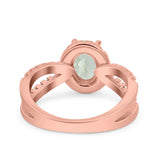 Halo Split Shank Oval Natural Stone