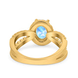 Halo Split Shank Oval Natural Stone