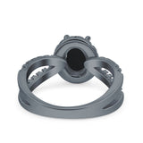 Halo Split Shank Oval Natural Stone