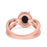 Halo Split Shank Oval Natural Stone