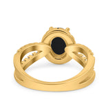 Halo Split Shank Oval Natural Stone