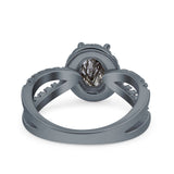 Halo Split Shank Oval Natural Stone