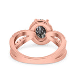 Halo Split Shank Oval Natural Stone