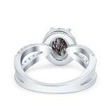 Halo Split Shank Oval Natural Stone