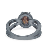 Halo Split Shank Oval Natural Stone