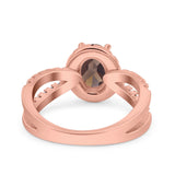 Halo Split Shank Oval Natural Stone