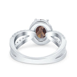 Halo Split Shank Oval Natural Stone