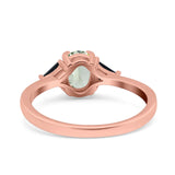 Three Stone Oval Natural Stone Trio Ring