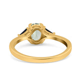 Three Stone Oval Natural Stone Trio Ring