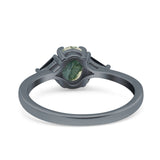 Three Stone Oval Natural Stone Trio Ring