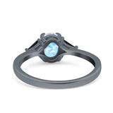 Three Stone Oval Natural Stone Trio Ring