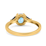 Three Stone Oval Natural Stone Trio Ring