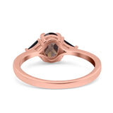 Three Stone Oval Natural Stone Trio Ring