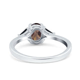 Three Stone Oval Natural Stone Trio Ring