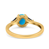 Three Stone Oval Natural Stone Trio Ring