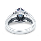 Two Tone Oval Natural Stone Ring