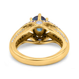 Two Tone Oval Natural Stone Ring