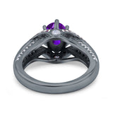 Two Tone Oval Natural Stone Ring