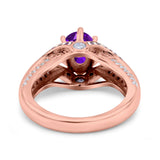 Two Tone Oval Natural Stone Ring