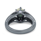 Two Tone Oval Natural Stone Ring