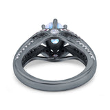 Two Tone Oval Natural Stone Ring