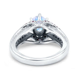 Two Tone Oval Natural Stone Ring