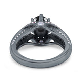 Two Tone Oval Natural Stone Ring