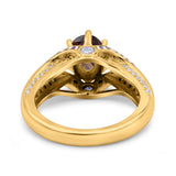 Two Tone Oval Natural Stone Ring