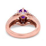 Two Tone Oval Natural Stone Ring