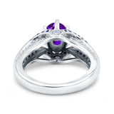 Two Tone Oval Natural Stone Ring