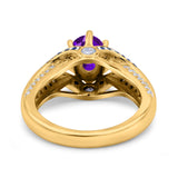 Two Tone Oval Natural Stone Ring