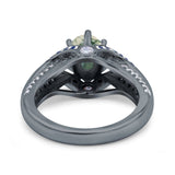 Two Tone Oval Natural Stone Ring