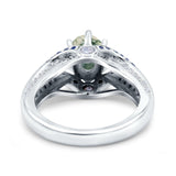 Two Tone Oval Natural Stone Ring