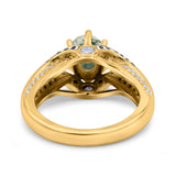 Two Tone Oval Natural Stone Ring