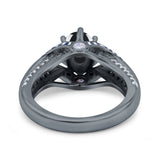 Two Tone Oval Natural Stone Ring