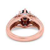 Two Tone Oval Natural Stone Ring