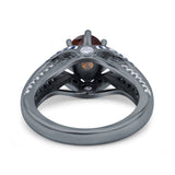 Two Tone Oval Natural Stone Ring