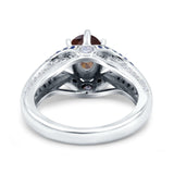 Two Tone Oval Natural Stone Ring