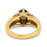 Two Tone Oval Natural Stone Ring