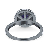 Art Deco Round Natural Stone Ring