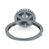 Art Deco Round Natural Stone Ring