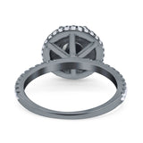 Art Deco Round Natural Stone Ring